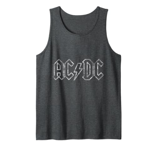 AC/DC Jagged Logo Dark Heather Vintage Tank Top