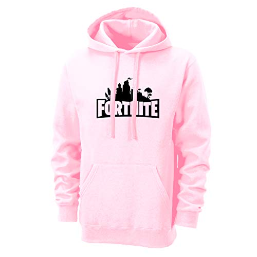 Image of More & More Unisex-Adult Cotton Hooded Neck Printed Hoodie (Hoodie Pink-L Pink L)