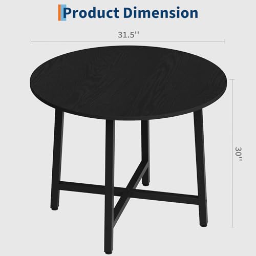 Image of IDEALHOUSE 31.5 Inch Round Dining Table for 2-4, Small Kitchen Dining Room Table for Space Saving, Wood Circle Kitchen Table with Sturdy Metal Frame (No Chairs)
