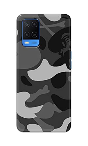 Image of Printed Hard Back Cover Case for Oppo A54 4G Back Cover (Army Pattern) -702