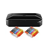 IC-Office iX6850 - Stampante a getto d'inchiostro a colori DIN A3+ (stampa per ufficio, foto, testo, 9600 x 2400 DPI, WiFi, USB, stampa diretta, applicazione stampa), nero + 10 cartucce