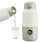 Portable Bottle Warmer for Travel, 2-Min Fast Heating Baby Bottle Warmer,12.8oz Formula Container to Go for Breastmilk, Formula Dispenser with Long-Lasting Keep Warm Function