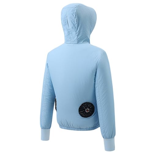 Image of Sun Protective Jacket UPF 50+ Air Conditioner Hoodie Lightweight Cooling Clothes with Fans Stay Cooling in Summer