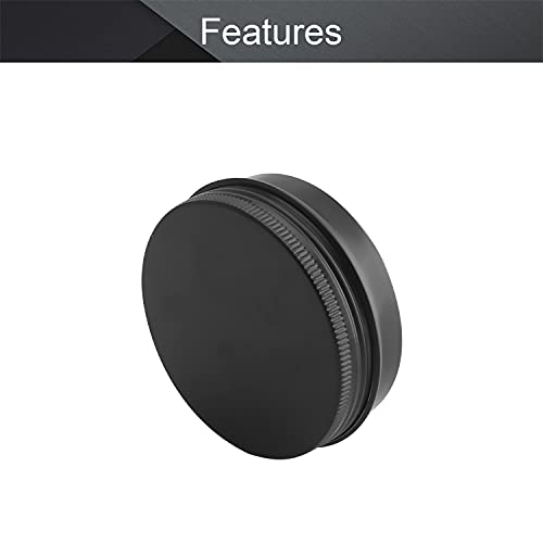Image of Othmro 6pcs 2oz Metal Round Tins Aluminum Tin Cans Containers with Screw Lid, 68 * 25mm(DxH) Black tin cans for Salve, Spices, Lip Balm, Tea or Candies 60ml