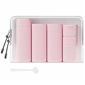 Suteng Travel Bottles for Toiletries, 5 Pack Travel Size Containers, TSA Approved Leak Proof – Silicone Toiletry Containers with Clear Bag for Shampoo, Conditioner & Lotion, Travel Essentials