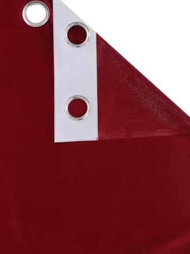 Image of Home Sizzler 2 Pieces Solid Patch Bloom Burst Eyelet Polyester Door Curtains - 7 Feet, Maroon