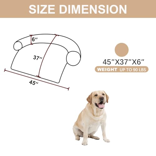 Image of Luxurious Calming Dogs /Cats Bed Mats, Dog Pad Washable Removable Couch Cover, Plush Long Fur Mat for Pets, Waterproof Lining, Perfect for Small, Medium and Large Dogs and Cats (Beige, 45 inchx37 inch)