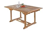 Hochwertiges Unikat – Der Gartentisch besteht aus massivem und gut verarbeitetem Teakholz. Aufgrund der einzigartigen Maserung erhalten Sie ein Unikat mit individuellem Charakter.