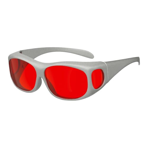 Image of Eyekepper Red Lens Blue Light Blocking Fit Over Glasses for Sleep Better, Blue Light Glasses for Women Men Nighttime, Computer Protection Eyewear - Silver
