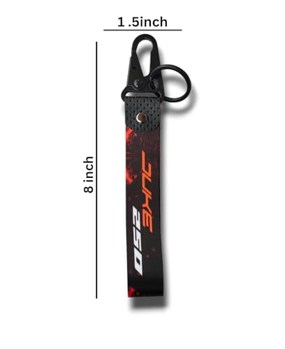 Image of Duke 250 keychain with 25mm black ring and black hook