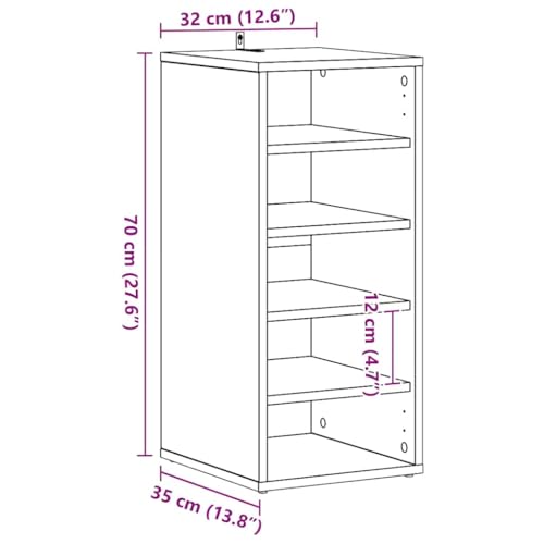 Unité de rangement de chaussures compacte en bois aspect rustique - 4