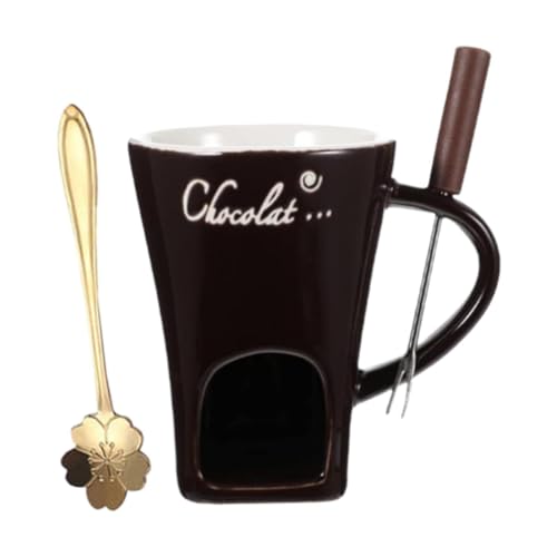 RCGOFOLLOW Taza versátil para fondue de chocolate, taza calentadora para fondue, reuniones navideñas, eventos de repostería y celebraciones familiares, para, café, 11 x 8.3 cm
