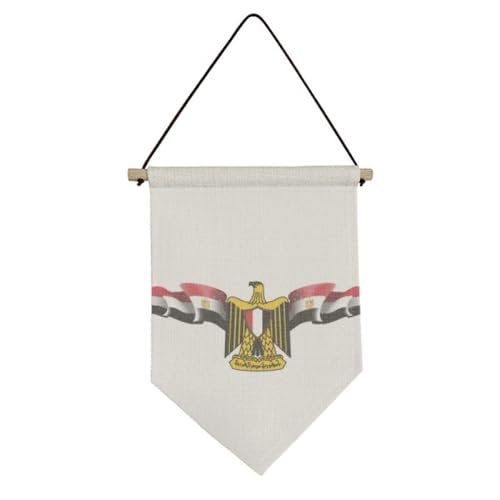 Drapeau de l'Égypte en toile avec emblème national pour décoration murale suspendue