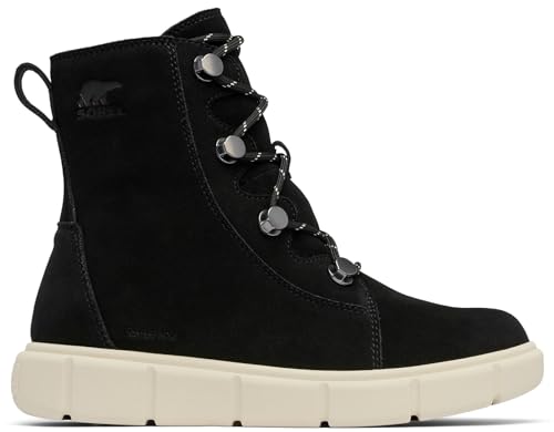 Sorel Damen Explorer III Joan WP Schneestiefel, Black, Chalk, 39 EU