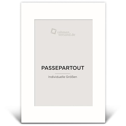 Passepartout 70x100 cm/Schrägschnitt-Passepartouts nach Maß für Bilderrahmen/Klassischer 1,5mm Karton in Weiß (6000) /Innenmaße: 60x80cm