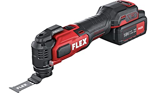 Flex Akku-Multitool MT 18.0-EC /5.0 Set (18 V, inkl. Transportkoffer + 2x Akku 5,0 Ah + Ladegerät, Multifunktionswerkzeug StarlockMAX Aufnahme, ohne Akku, mit Arbeitslicht, bürstenloser Motor) 518417