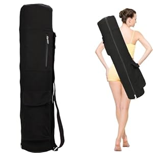 WOKICOR Bolsa para Esterilla de Yoga, Bolso para Alfombrilla de Yoga con Cierre y Correa, Impermeable Bolsa para Alfombra de Gimnasio y Pilates, Funda Funcional para Colchonetas de Yoga, Yoga Mat Bag