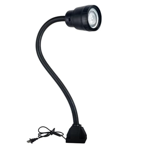 TMPQAHR LED Desk lamp, Machine Tool Work lamp, 2-Colour Mode Dimmable Reading lamp One-Touch Switch on/Off Flexible gooseneck Desk lamp for Bedside Offices(3W-220V-screw Fixing)