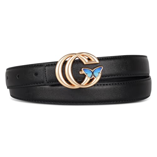 Luxury Gradient Blue Women's Belt,Versatile Waistband,Premium Gift Fashion Accessory, Freedom Metamorphosis Pattern