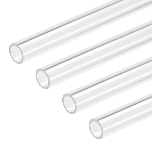 DMiotech 4 Stück 8mm x 10mm (5/16 x 3/8) klare Acrylrohre starre Kunststoffrohre 10 für Aquarium-Wasserleitung, Wasserkühlsystem, Rohrinstallation
