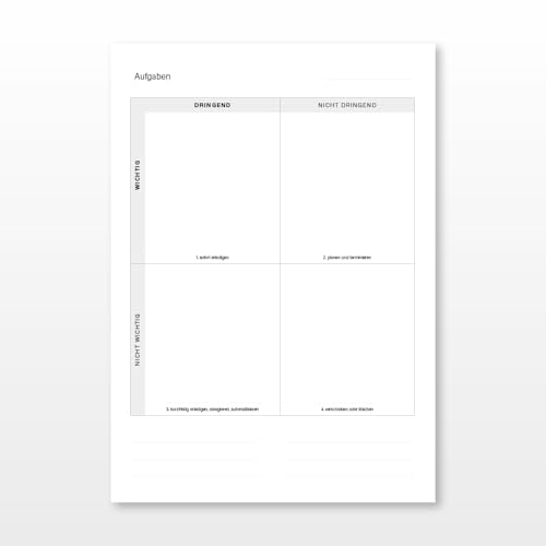 Eisenhower Matrix Blocs DIN A4 avec gestion des priorités intégrée