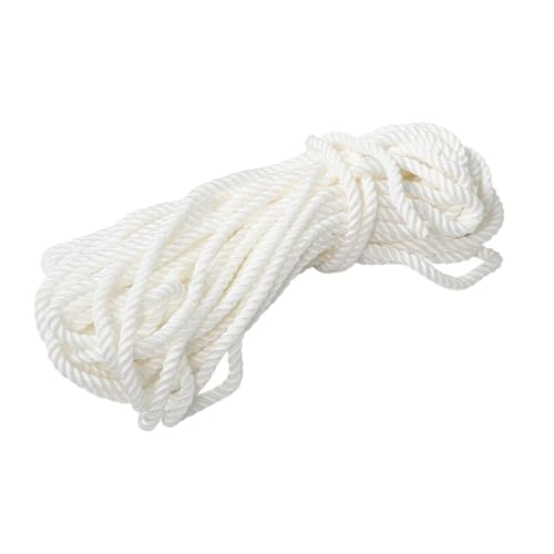 ifundom 1 Roll Heavy Duty White Nylon Rope for Boat Docking Durable Dock Line for Secure Mooring Anchoring Strong Twisted Nylon for Yacht Boat Use