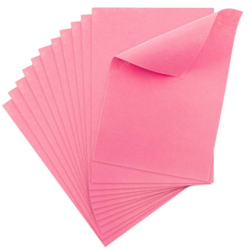 HARSKIYER Pink Felt Fabric Sheets 12 Pcs 7 x 11 Inch Stiff Felt Squares for Sewing Crafts DIY Projects Patchwork Embroidery (1mm Thick)