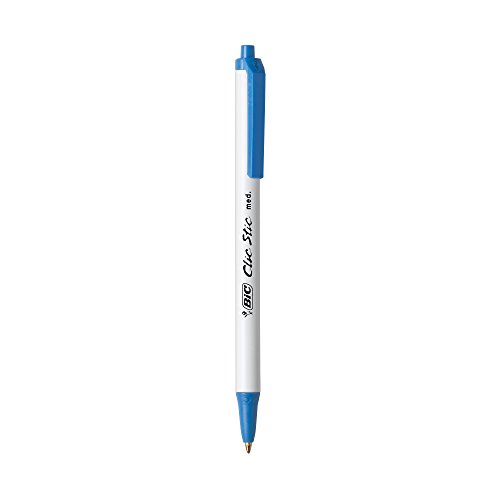 Bic Clic Stic Retractable Ballpoint Pen - Pack of 12 - Blue Body, Blue Ink, Pack of 12