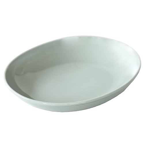 Saikai Pottery 18306 Hasami Ware Common Bowl Plate, Oval, Gray, Diameter Approx. 9.1 inches (23 cm), Microwave and Dishwasher Safe