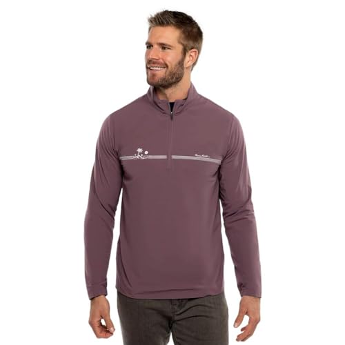 TravisMathew Men's Unexpected Suprize Quarter Zip Jacket, Flint LG