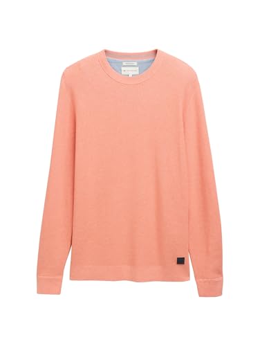 TOM TAILOR Herren Basic Strickpullover aus Baumwolle, 37383 - Hazy Coral Rose Melange, XXL – Ansicht 4