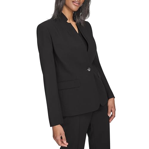 H HALSTON Women's One Button Front Pocket Woven Blazer3