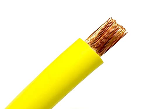 5' FT #1 AWG Welding Battery Cable Yellow 600V Pure Copper Solar USA Made 105c