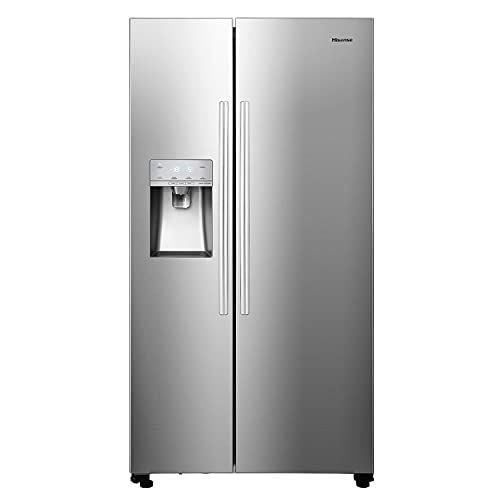 Hisense RS694N4ICF Freestanding American Side-by-Side Fridge Freezer - Total No Frost - Plumbed Water and Ice Dispenser - 562 liters - Stainless Steel - F Rated