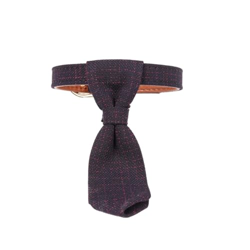 Collar para perro con corbata ajustable a cuadros miniatura 2