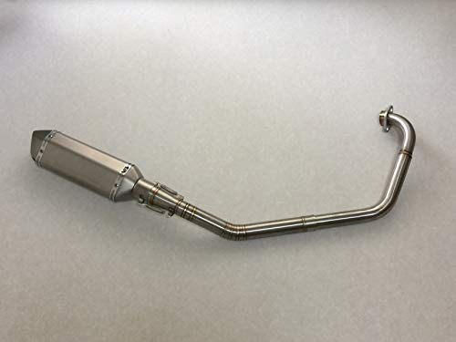 [YZF-R15 V1 V2 エキゾーストパイプ ステンレスエキパイ]　[カーボンフェイク　スリップオンマフラー サイレンサー 370SCF 全長37㎝] YZF-R15 V1 V2 エキゾーストパイプ ステンレスエキパイ] [カーボン