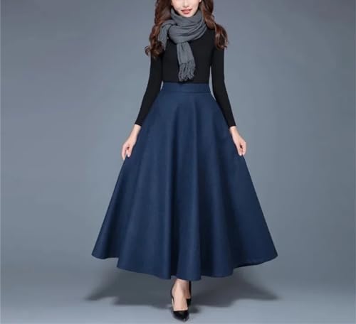 Women's High Waist Slim Long Skirt A-Line Large Swing Skirt3