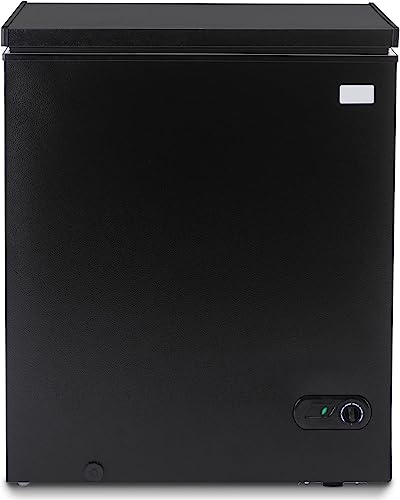 Muhub 5.0 Cu.ft Deep Freezer, Mini Freezer With Top Open Door, Chest Freezer With Removable Hanging Basket, 7 Level Adjustable Temperature,For Kitchen Apartments Office #TOP1
