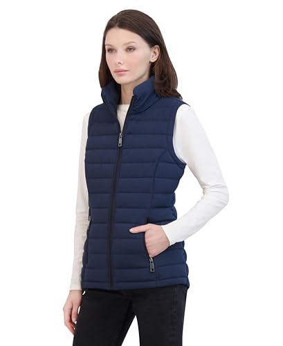 Image of Nautica Women's Stretch Puffer Vest - Water-resistant Transitional Outerwear Layer With Detachable Hood