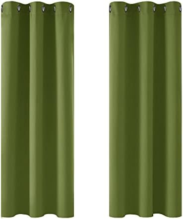 Deconovo Grey Blackout Curtains 46 x 54 Inch Eyelet Super Soft Thermal Insulated Bedroom Curtains Blackout Eyelet Curtains for Living Room Light Grey 2 Panels