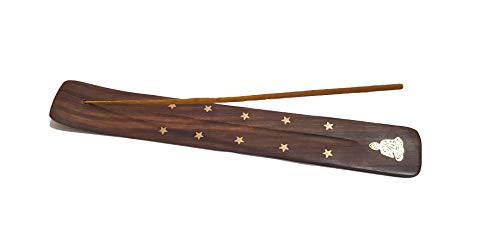 Image of Pure Source India Wood Incense Holder (10 x 1.5 inch, Brown)