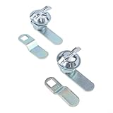 Cams con repuesto seguro recto para puertas de almacenamiento marinas o remolques operados (58 pulgadas), juego de 2 cerraduras de leva para caravana, compartimento de aleación de zinc con