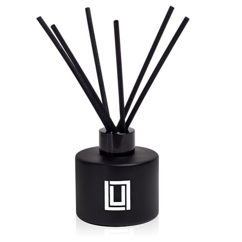 Reed Diffuser Set | Jasmine, Oud & Sandalwood | 6 Reed Sticks | Scent Diffuser for Bedroom Bathroom Living Room & Office - 4.2 FL Oz.