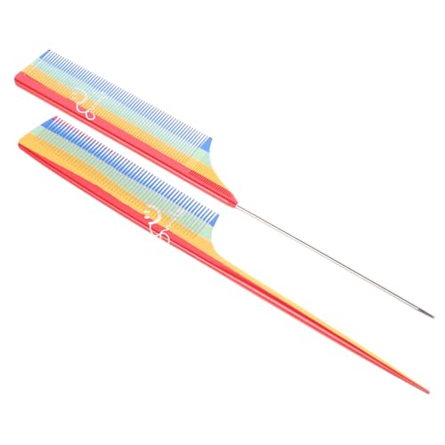 Ipetboom Pettine a Coda Di Topo Per Mèches e Cotonatura, Set 2 Pezzi, in Acciaio e Plastica Leggero e Resistente, Per Styling Chioma Da Donna e Adolescenti, Uso Salone e Casa