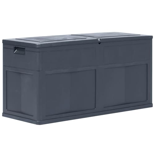 Mokuyary Boîte de Rangement de Jardin 320 L Noir Coffre de de Rangement, Boîte à Coussins pour Extérieur Intérieur, Jardin, Balcon ou Terrasse