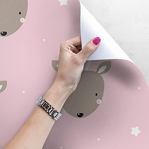 Papier peint Magic-Stick lavable et repositionnable au graphisme poétique de petit cerf