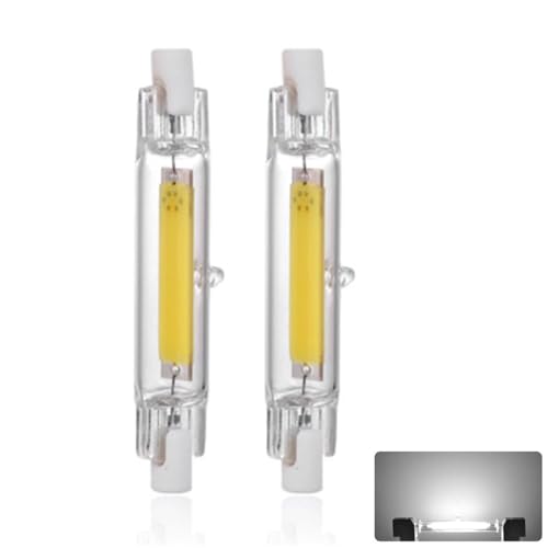 Lampadine LED R7S 78mm 15W, Lampada LED 78mm R7S Sostituisce Alogena 150W Dimmerabile, 1500LM, Lampadina R7S LED 78mm Bianco Freddo 6000K, Doppia Estremità COB Luce Lineare Proiettore, 2 Pezzi