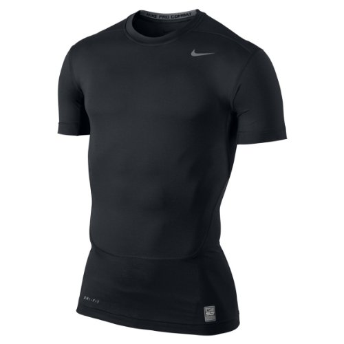 Nike New Men's Pro Combat Core 2.0 Compression SS T-Shirt Black/Cool Grey Medium