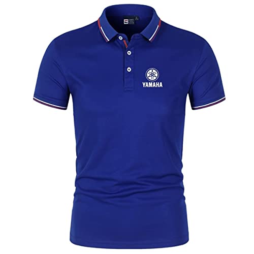 BABQ-HTRS T-shirts pour hommes Polos Polo d'été à manches courtes avec YA-MA.HA T-shirts imprimés T-shirts décontractés(Color: blue,Size:XS)