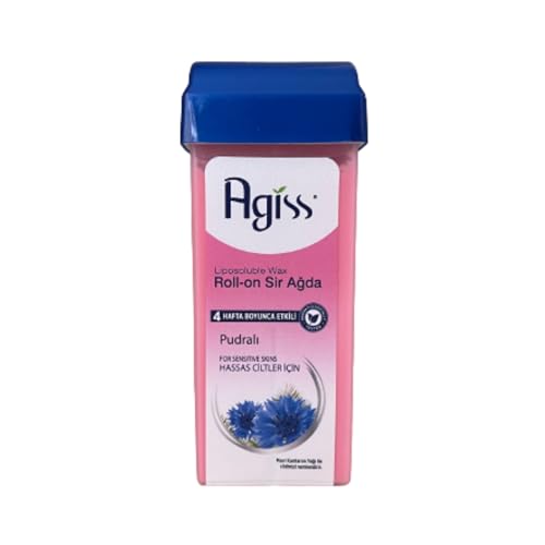VHD Agiss Roll-On Wax – Roller Wax, Hair Removal Wax Cartridge, Liposoluble Wax, With Centaurea Cyanus (Bluebottle), Effective for 4 Weeks, Powdered, For Sensitive Skins, 100 ml / 3.4 fl Oz.